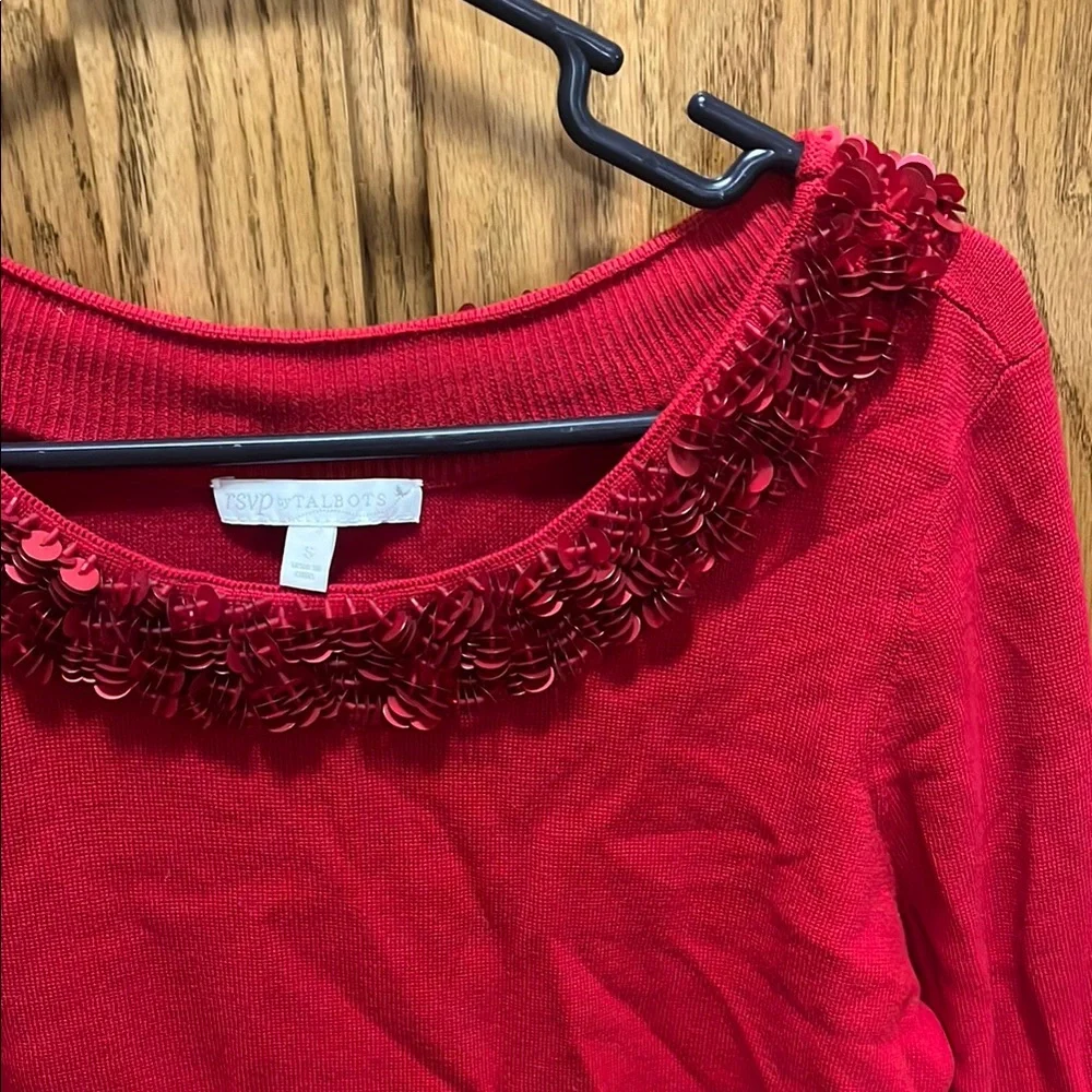 Talbots Red Embellished Blouse - Picture 4 of 4